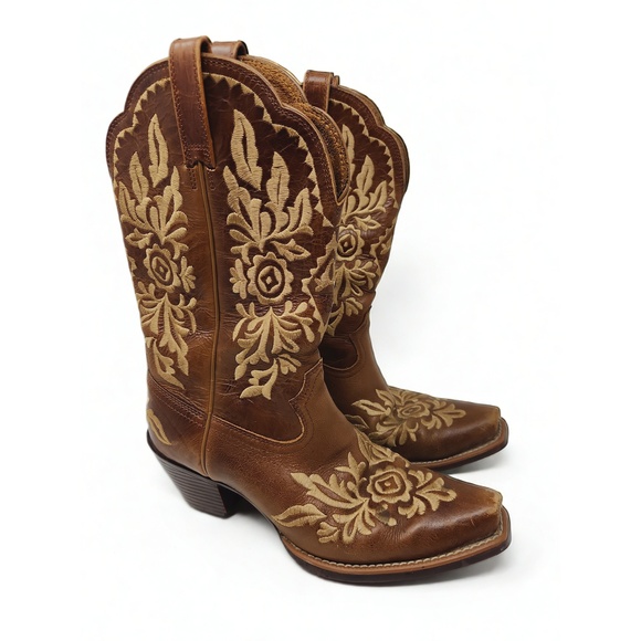 Ariat Shoes - Ariat Unbridled Roxanne Western Cowboy Boots Womens 7B Leather Broad Square Toe